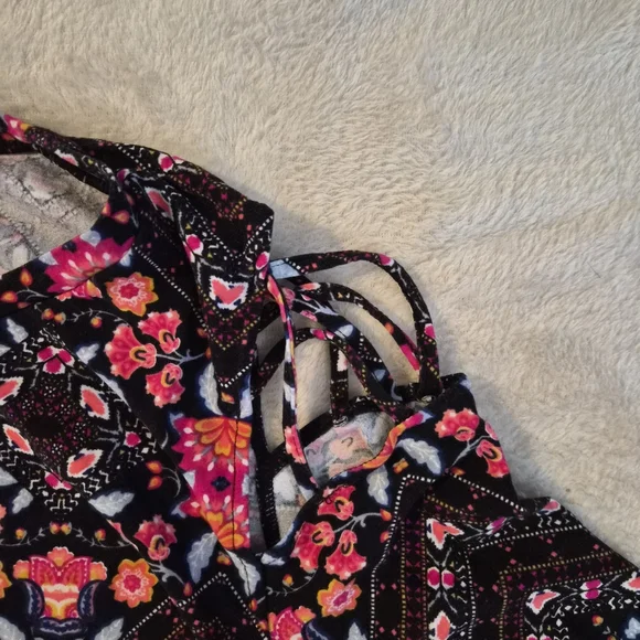 Derek Heart Black and Pink Patterned Womens Dress. - Picture 3 of 7